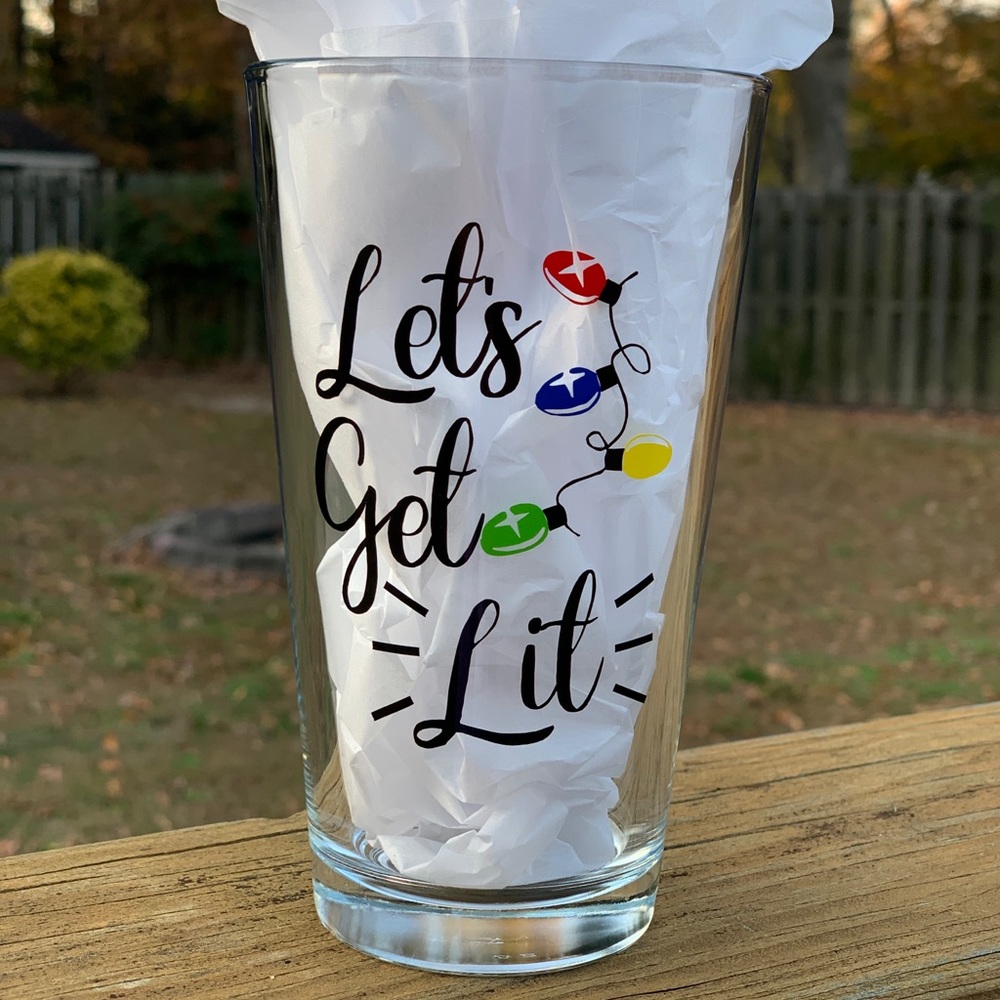 Let’s Get Lit Pub Glass